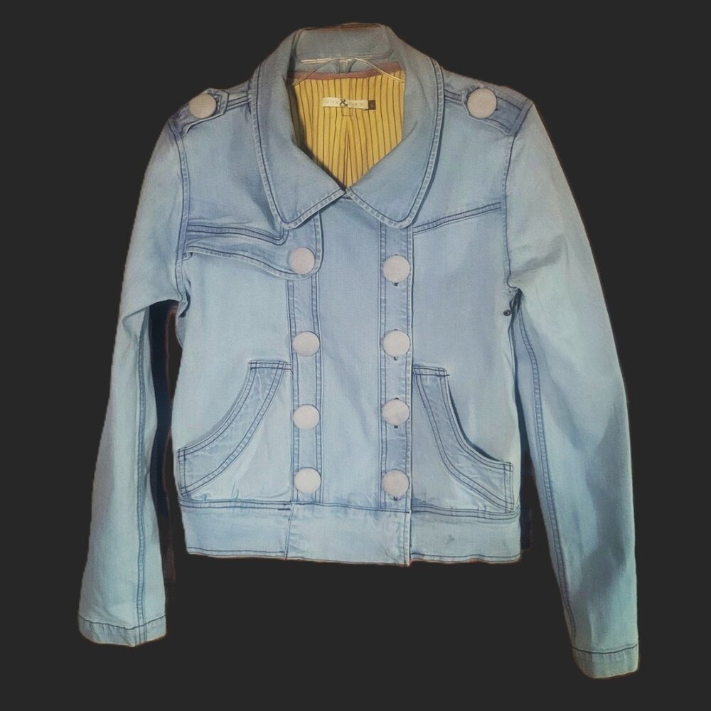 Mike & Chris Women's Denim Jacket (Rare) Light Blue Wash - Size L